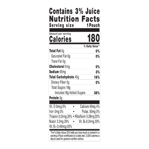 Chargel Strawberry (6ct./box). - Nutrition Facts